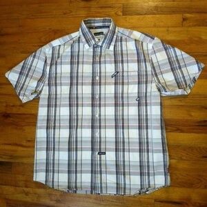 Men's Ecko Unltd. shirt plaid button down Sz M short sleeve polycotton